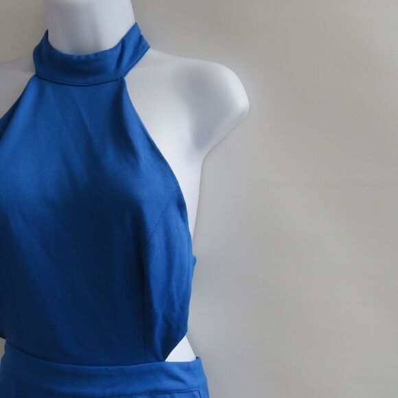 NBD Revolve Womens Small Choker Halter Cutout Racer Cobalt Blue Nite Out Dress - Picture 5 of 16